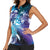 Aloha Hawaii Turtle Women Sleeveless Polo Shirt Teal Purple Ribbon - Polynesian Pride
