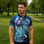 Aloha Hawaii Turtle Zipper Polo Shirt Teal Purple Ribbon - Polynesian Pride