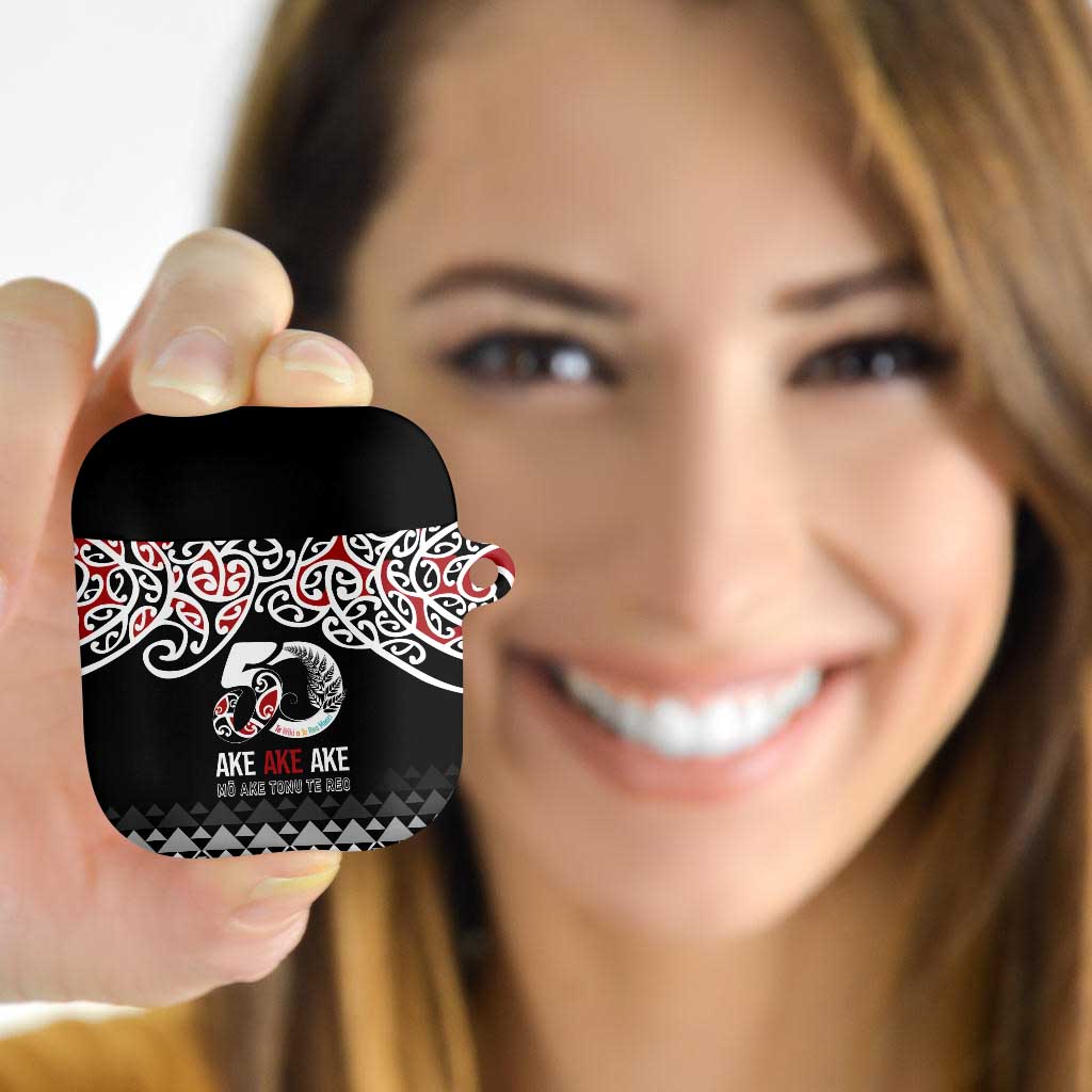 Kia Kaha Te Reo Maori AirPods Case 50 Years Mo Ake Tonu Te Reo - Polynesian Pride