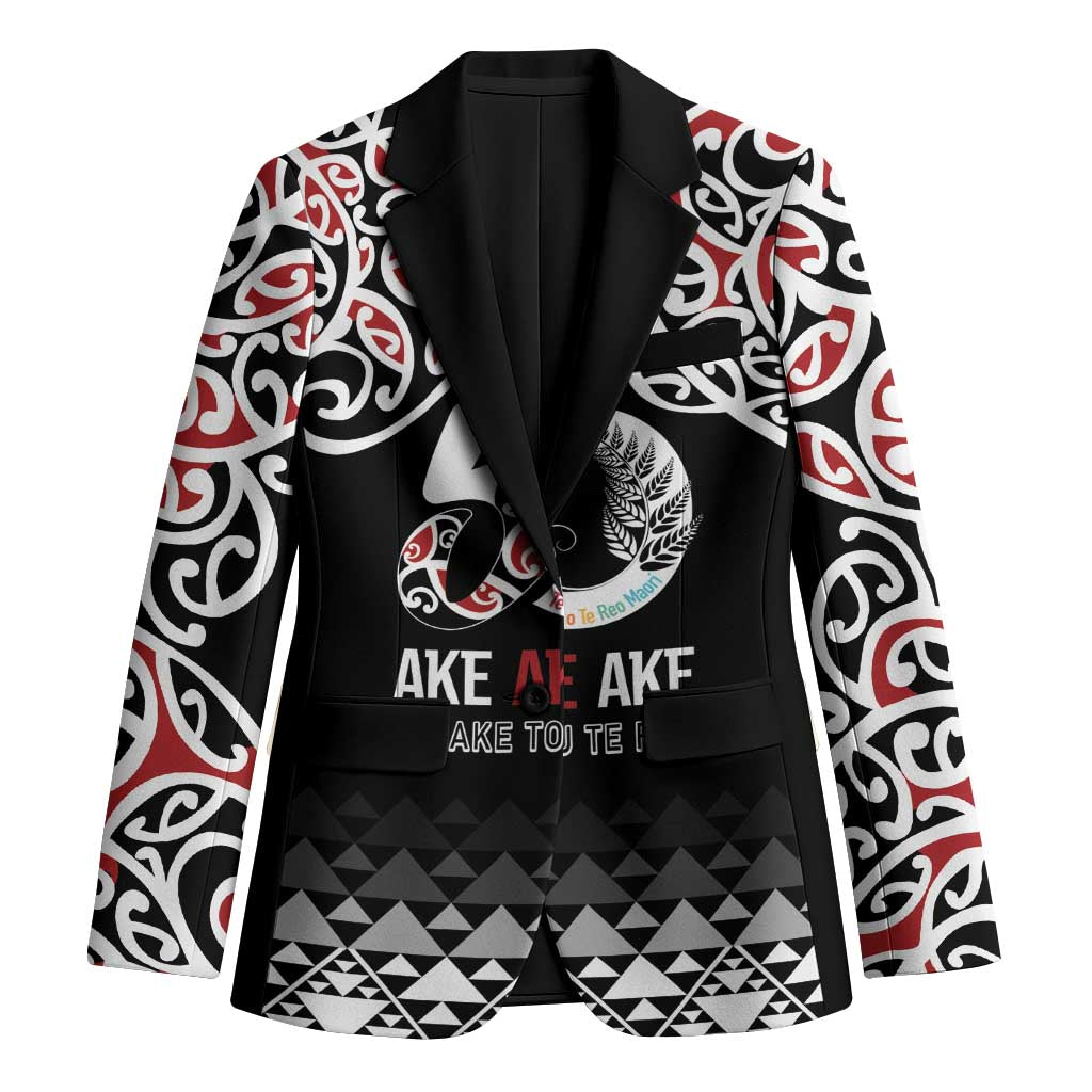 Kia Kaha Te Reo Maori Blazer 50 Years Mo Ake Tonu Te Reo LT7 Unisex Black - Polynesian Pride