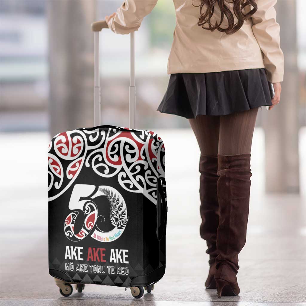 Kia Kaha Te Reo Maori Luggage Cover 50 Years Mo Ake Tonu Te Reo - Polynesian Pride