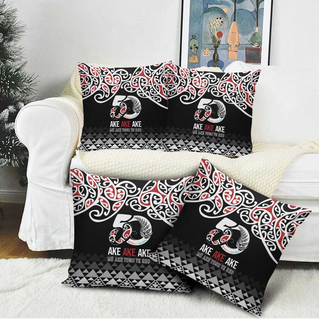 Kia Kaha Te Reo Maori Pillow Cover 50 Years Mo Ake Tonu Te Reo LT7 - Polynesian Pride