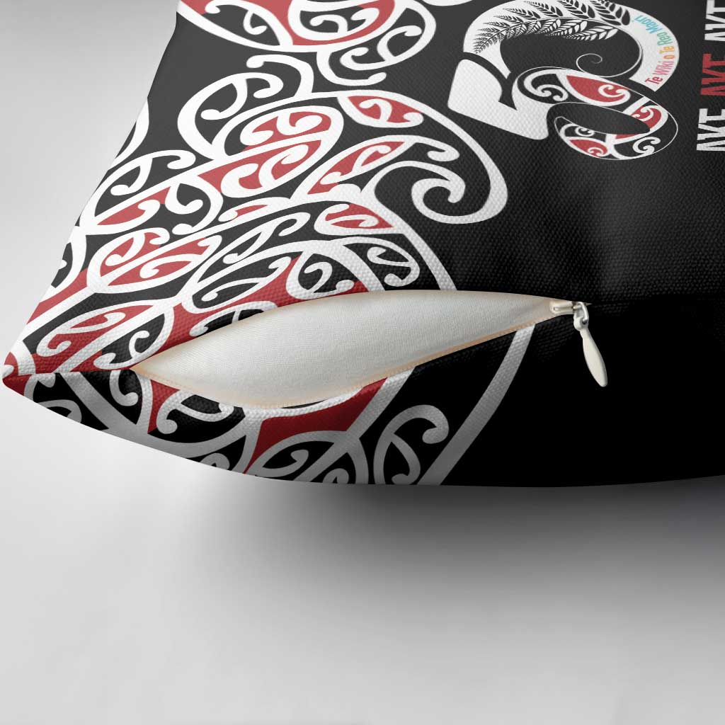 Kia Kaha Te Reo Maori Pillow Cover 50 Years Mo Ake Tonu Te Reo LT7 - Polynesian Pride