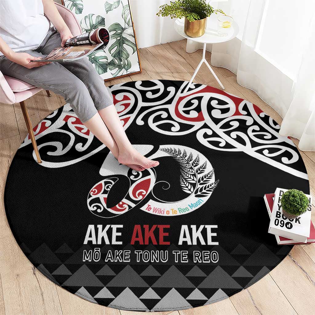 Kia Kaha Te Reo Maori Round Carpet 50 Years Mo Ake Tonu Te Reo LT7 - Polynesian Pride