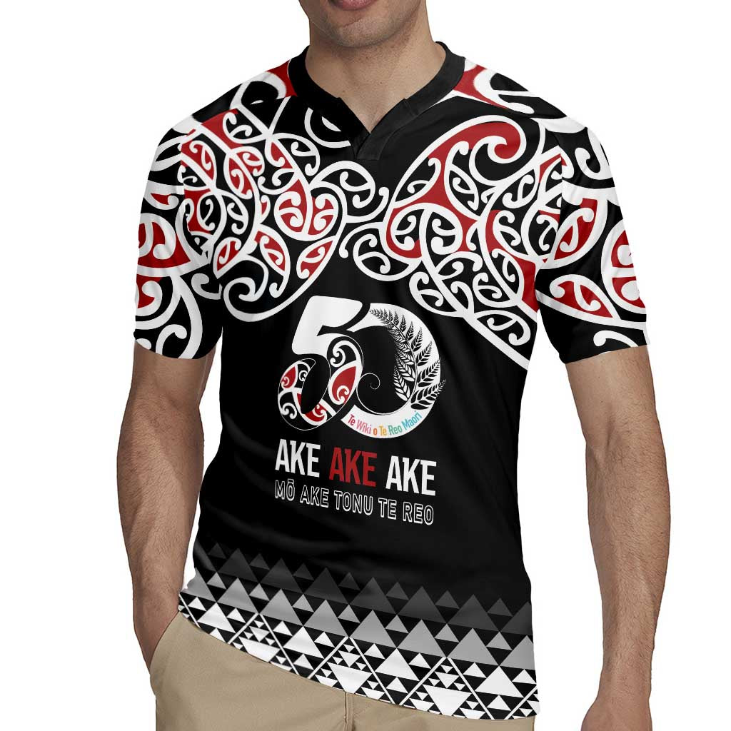 Kia Kaha Te Reo Maori Rugby Jersey 50 Years Mo Ake Tonu Te Reo LT7 - Polynesian Pride