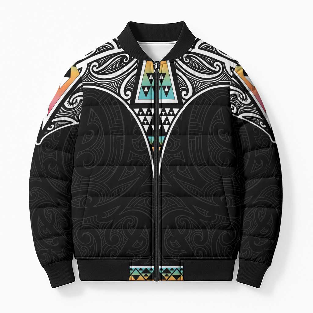 50 Years Kia Kaha Te Reo Maori Bomber Puffer Jacket Ake Ake Ake! - Polynesian Pride