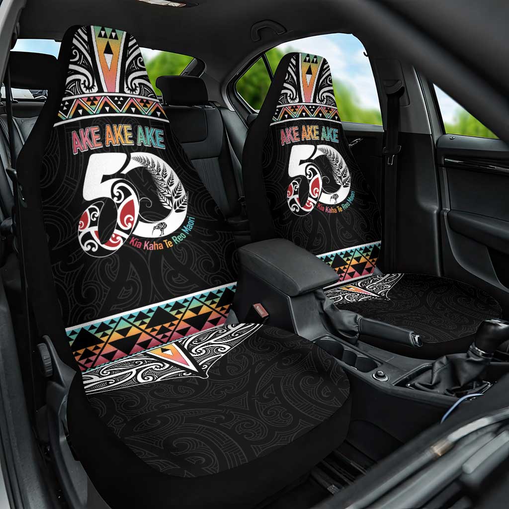 50 Years Kia Kaha Te Reo Maori Car Seat Cover Ake Ake Ake! LT7 One Size White - Polynesian Pride