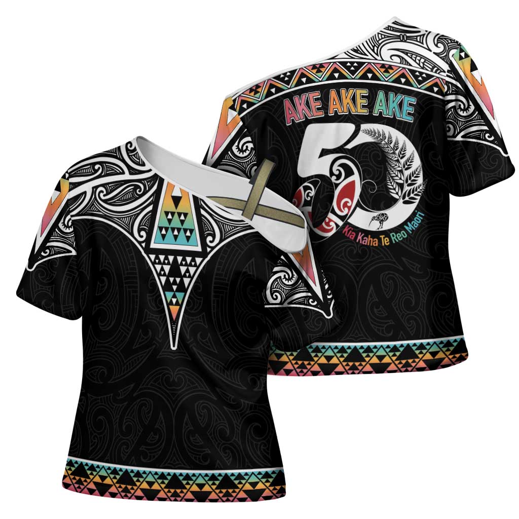 50 Years Kia Kaha Te Reo Maori Cross Shoulder Shirt Ake Ake Ake! - Polynesian Pride