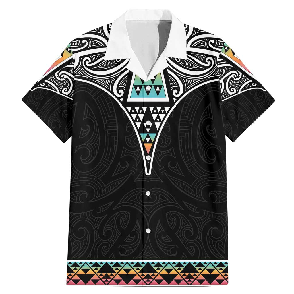 50 Years Kia Kaha Te Reo Maori Family Matching Mermaid Dress and Hawaiian Shirt Ake Ake Ake! LT7 Dad's Shirt - Short Sleeve White - Polynesian Pride