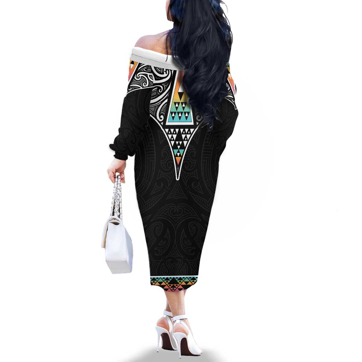 50 Years Kia Kaha Te Reo Maori Family Matching Off The Shoulder Long Sleeve Dress and Hawaiian Shirt Ake Ake Ake! LT7 - Polynesian Pride