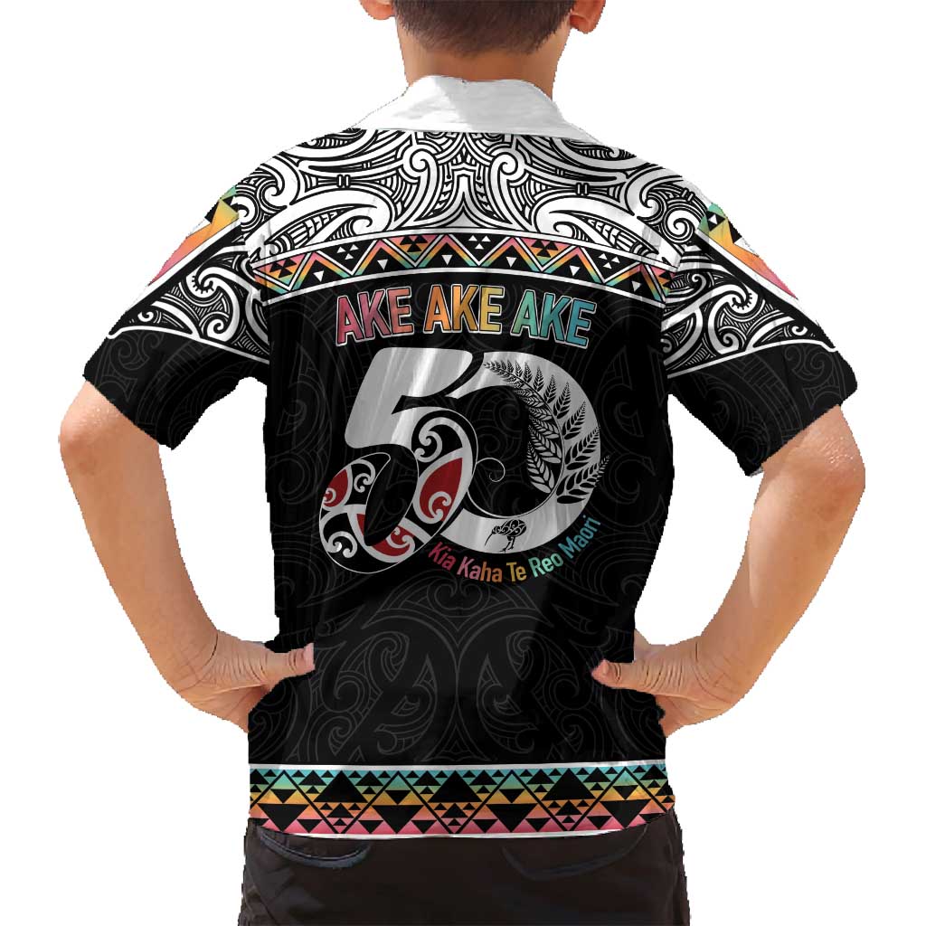 50 Years Kia Kaha Te Reo Maori Family Matching Off Shoulder Maxi Dress and Hawaiian Shirt Ake Ake Ake! LT7 - Polynesian Pride