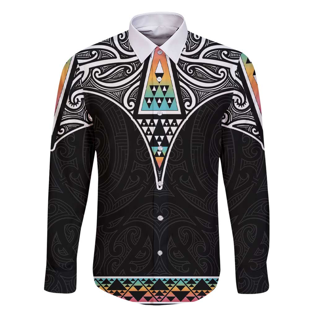 50 Years Kia Kaha Te Reo Maori Family Matching Short Sleeve Bodycon Dress and Hawaiian Shirt Ake Ake Ake! LT7 Dad's Shirt - Long Sleeve White - Polynesian Pride