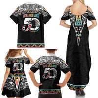 50 Years Kia Kaha Te Reo Maori Family Matching Summer Maxi Dress and Hawaiian Shirt Ake Ake Ake! LT7 - Polynesian Pride