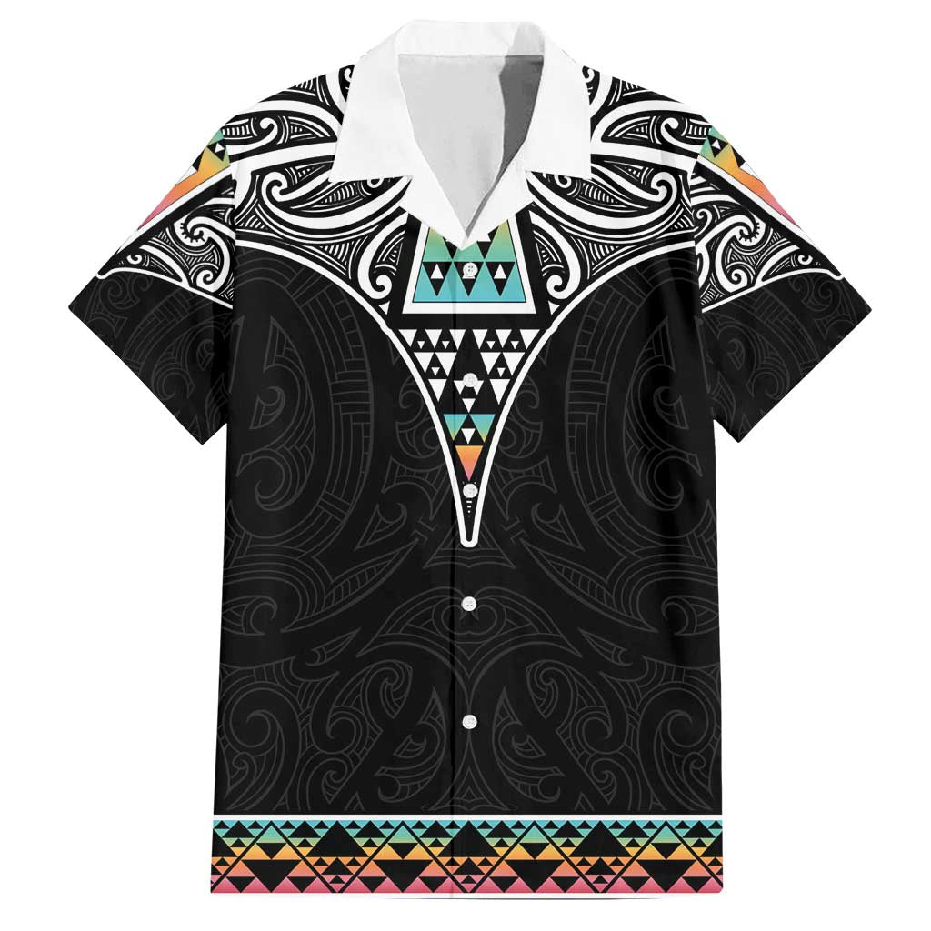 50 Years Kia Kaha Te Reo Maori Family Matching Summer Maxi Dress and Hawaiian Shirt Ake Ake Ake! LT7 Dad's Shirt - Short Sleeve White - Polynesian Pride