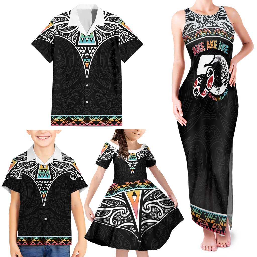 50 Years Kia Kaha Te Reo Maori Family Matching Tank Maxi Dress and Hawaiian Shirt Ake Ake Ake! LT7 - Polynesian Pride
