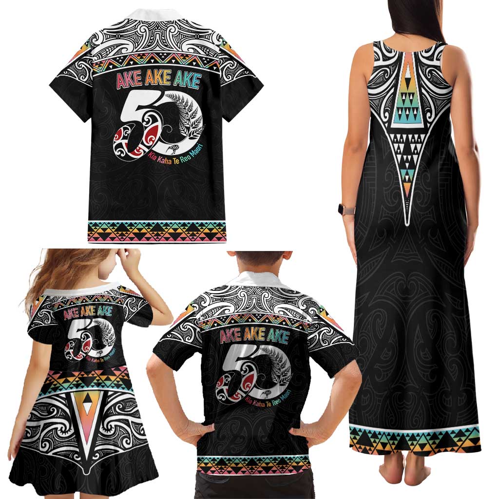 50 Years Kia Kaha Te Reo Maori Family Matching Tank Maxi Dress and Hawaiian Shirt Ake Ake Ake! LT7 - Polynesian Pride