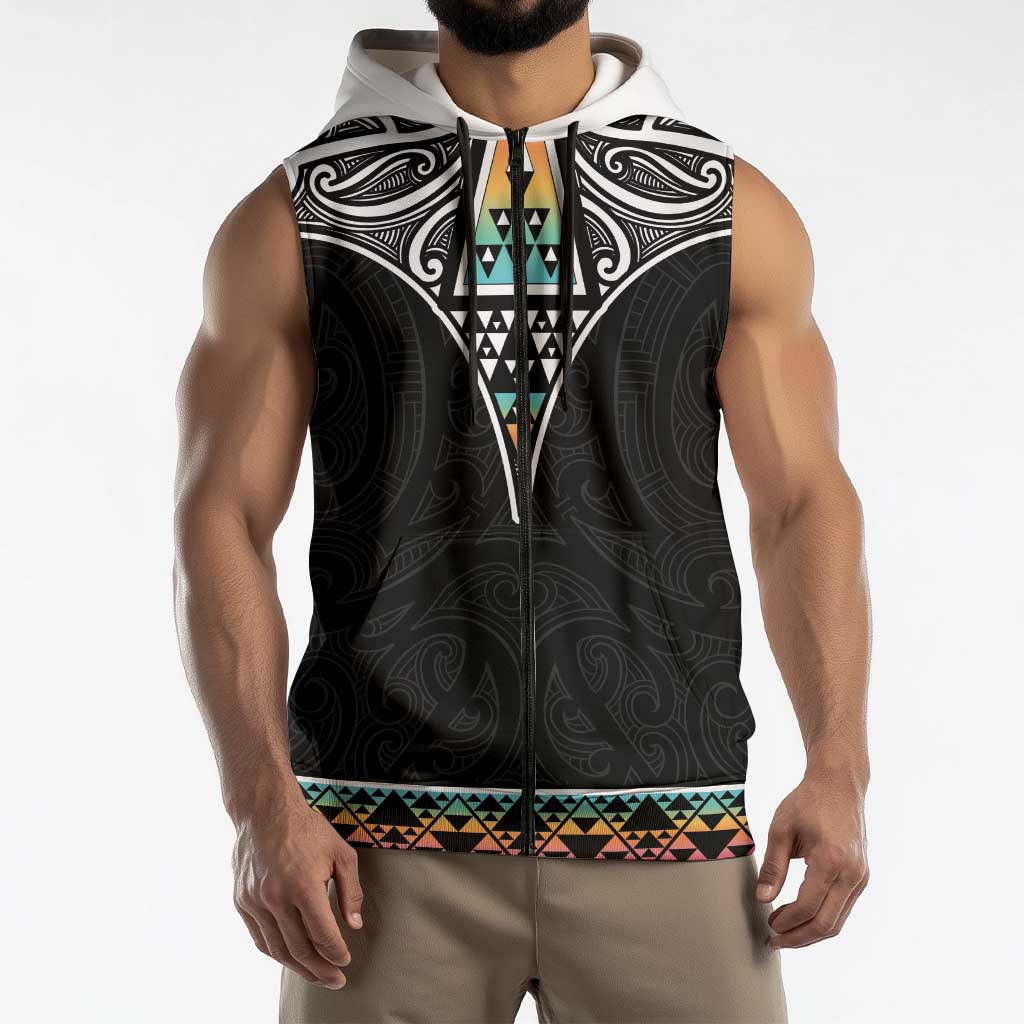 50 Years Kia Kaha Te Reo Maori Sleeveless Zip Hoodie Ake Ake Ake! LT7
