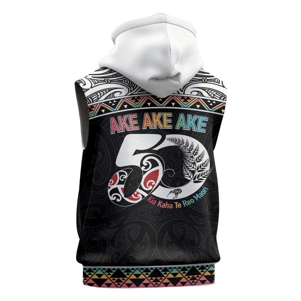 50 Years Kia Kaha Te Reo Maori Sleeveless Zip Hoodie Ake Ake Ake! - Polynesian Pride