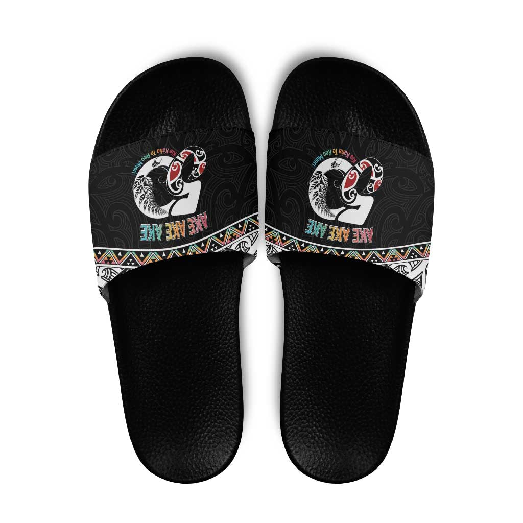 50 Years Kia Kaha Te Reo Maori Slide Sandals Ake Ake Ake! - Polynesian Pride