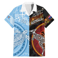 Personalised Fiji and Australia Family Matching Mermaid Dress and Hawaiian Shirt Masi Patterns Mix Aboriginal Art LT7 Dad's Shirt - Short Sleeve Colorful - Polynesian Pride