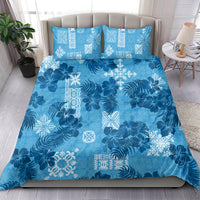 Hawaii Tapa Bedding Set Hibiscus Mix Hawaiian Quilt Patches - Blue LT7 - Polynesian Pride