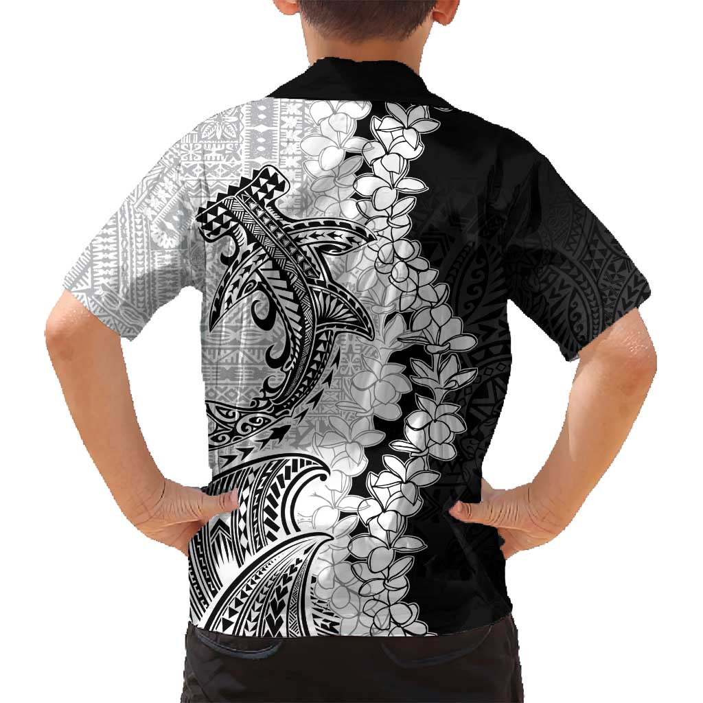 Polynesian Plumeria Lei Family Matching Tank Maxi Dress and Hawaiian Shirt with Hammerhead Shark LT7 - Polynesian Pride