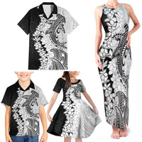 Polynesian Plumeria Lei Family Matching Tank Maxi Dress and Hawaiian Shirt with Hammerhead Shark LT7 - Polynesian Pride
