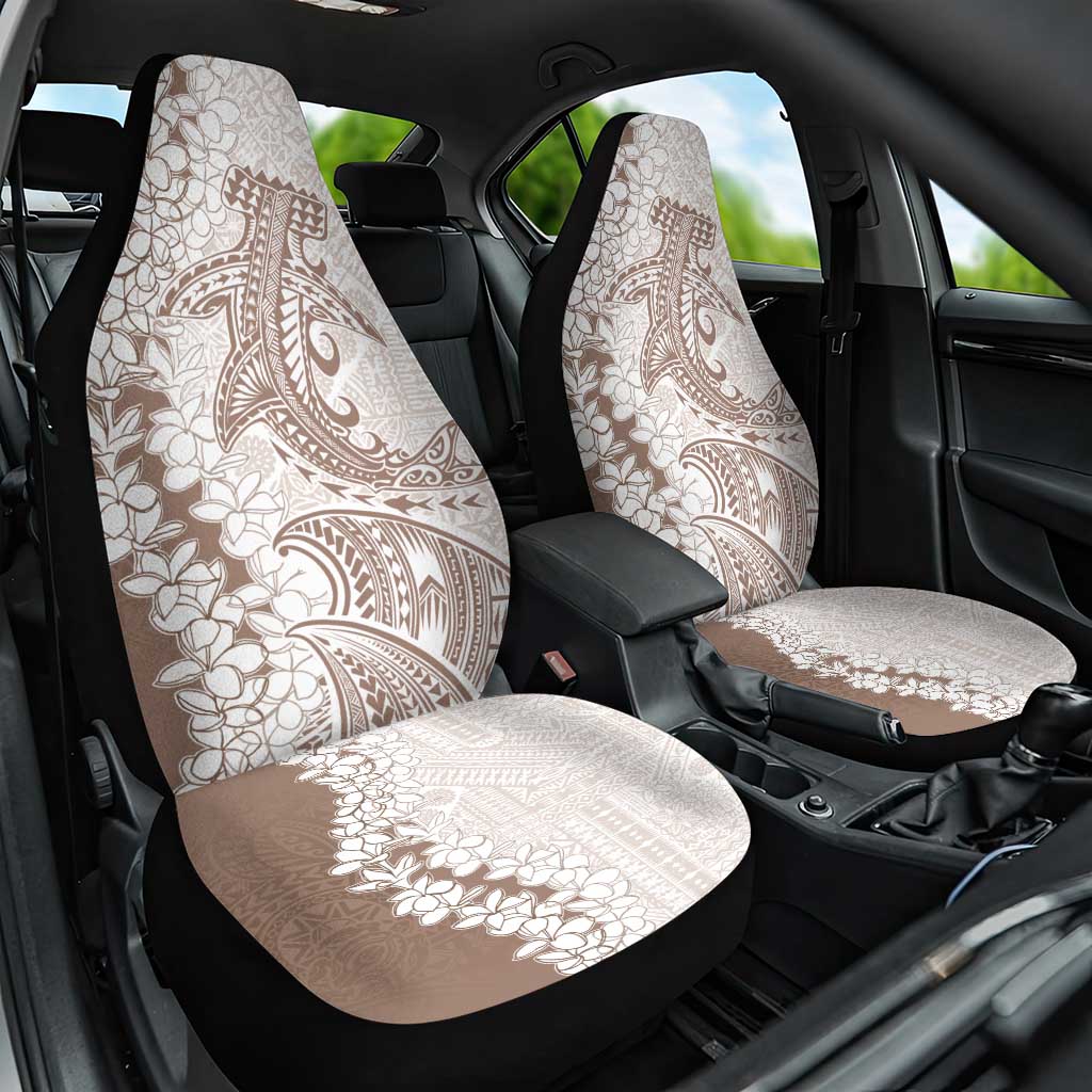 Polynesian Beige Plumeria Lei Car Seat Cover with Hammerhead Shark LT7 One Size Beige - Polynesian Pride