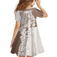 Polynesian Beige Plumeria Lei Family Matching Mermaid Dress and Hawaiian Shirt with Hammerhead Shark LT7 - Polynesian Pride