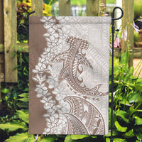 Polynesian Beige Plumeria Lei Garden Flag with Hammerhead Shark LT7 Garden Flag Beige - Polynesian Pride