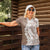 Polynesian Beige Plumeria Lei Women Polo Shirt with Hammerhead Shark