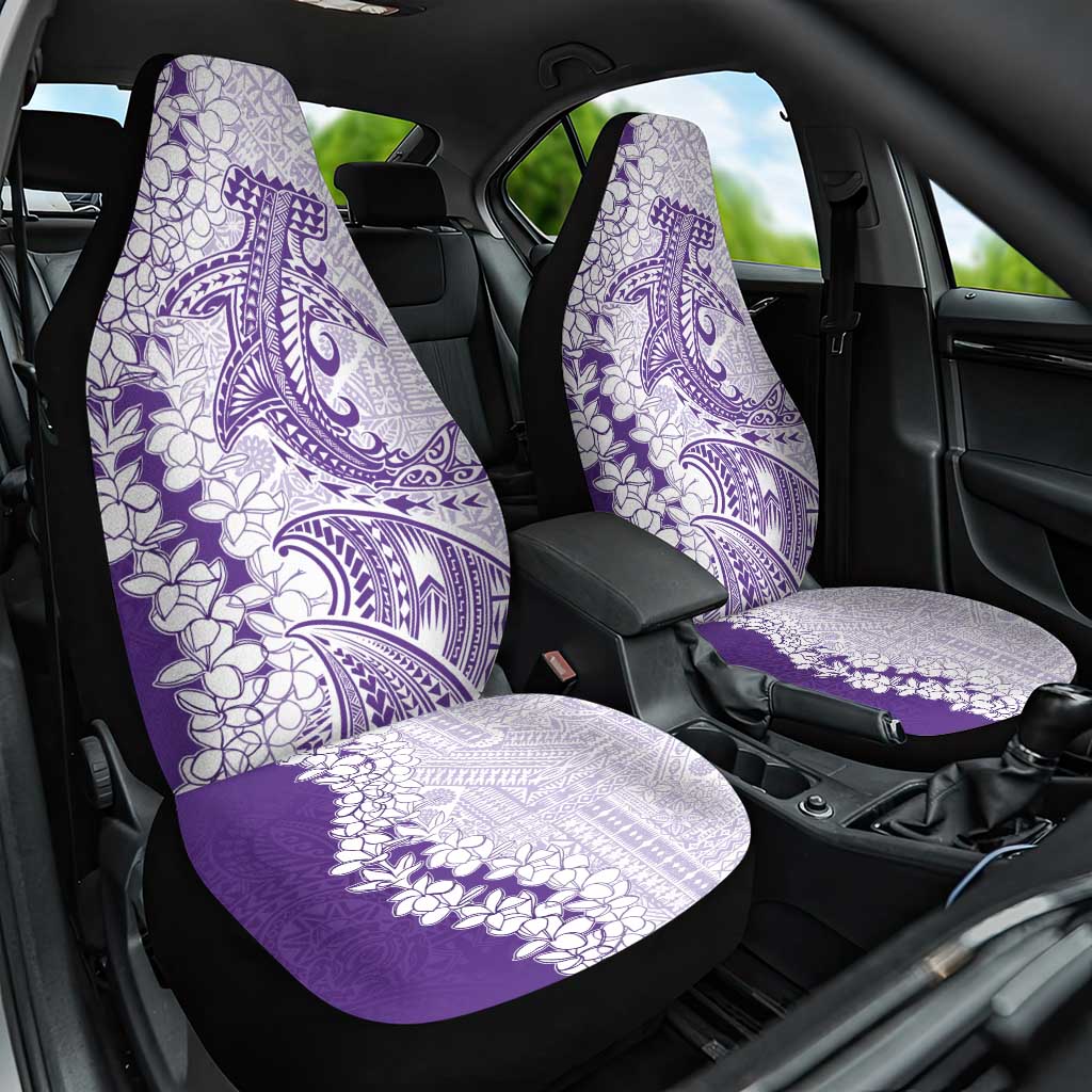 Polynesian Purple Plumeria Lei Car Seat Cover with Hammerhead Shark LT7 One Size Purple - Polynesian Pride