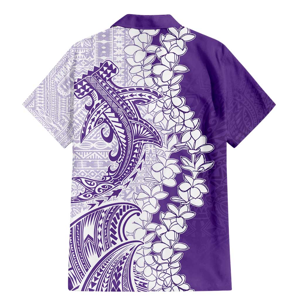Polynesian Purple Plumeria Lei Family Matching Mermaid Dress and Hawaiian Shirt with Hammerhead Shark LT7 - Polynesian Pride