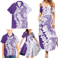Polynesian Purple Plumeria Lei Family Matching Summer Maxi Dress and Hawaiian Shirt with Hammerhead Shark LT7 - Polynesian Pride
