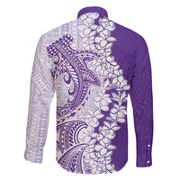 Polynesian Purple Plumeria Lei Family Matching Summer Maxi Dress and Hawaiian Shirt with Hammerhead Shark LT7 - Polynesian Pride
