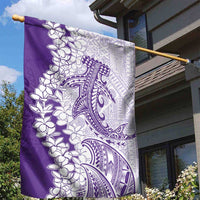 Polynesian Purple Plumeria Lei Garden Flag with Hammerhead Shark LT7 - Polynesian Pride