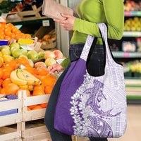 Polynesian Purple Plumeria Lei Grocery Bag with Hammerhead Shark LT7 - Polynesian Pride