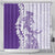 Polynesian Purple Plumeria Lei Shower Curtain with Hammerhead Shark