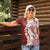 Polynesian Crimson Plumeria Lei Women Polo Shirt with Hammerhead Shark