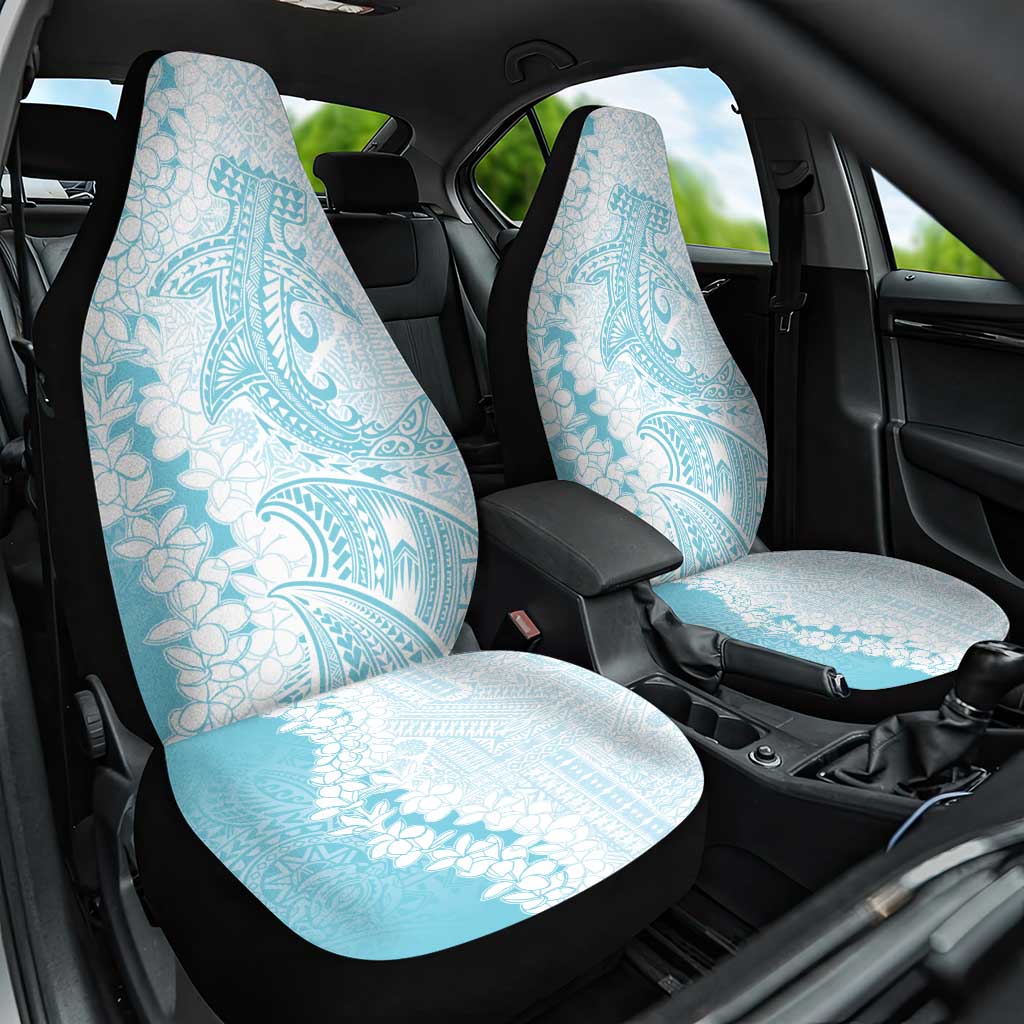 Polynesian Turquoise Plumeria Lei Car Seat Cover with Hammerhead Shark LT7 One Size Turquoise - Polynesian Pride