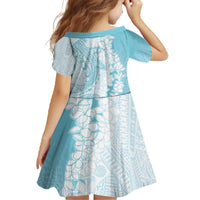 Polynesian Turquoise Plumeria Lei Family Matching Off The Shoulder Long Sleeve Dress and Hawaiian Shirt with Hammerhead Shark LT7 - Polynesian Pride