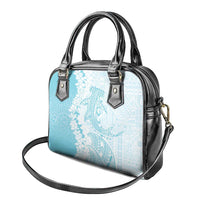 Polynesian Turquoise Plumeria Lei Shoulder Handbag with Hammerhead Shark LT7 - Polynesian Pride