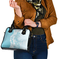 Polynesian Turquoise Plumeria Lei Shoulder Handbag with Hammerhead Shark LT7 - Polynesian Pride