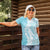 Polynesian Turquoise Plumeria Lei Women Polo Shirt with Hammerhead Shark