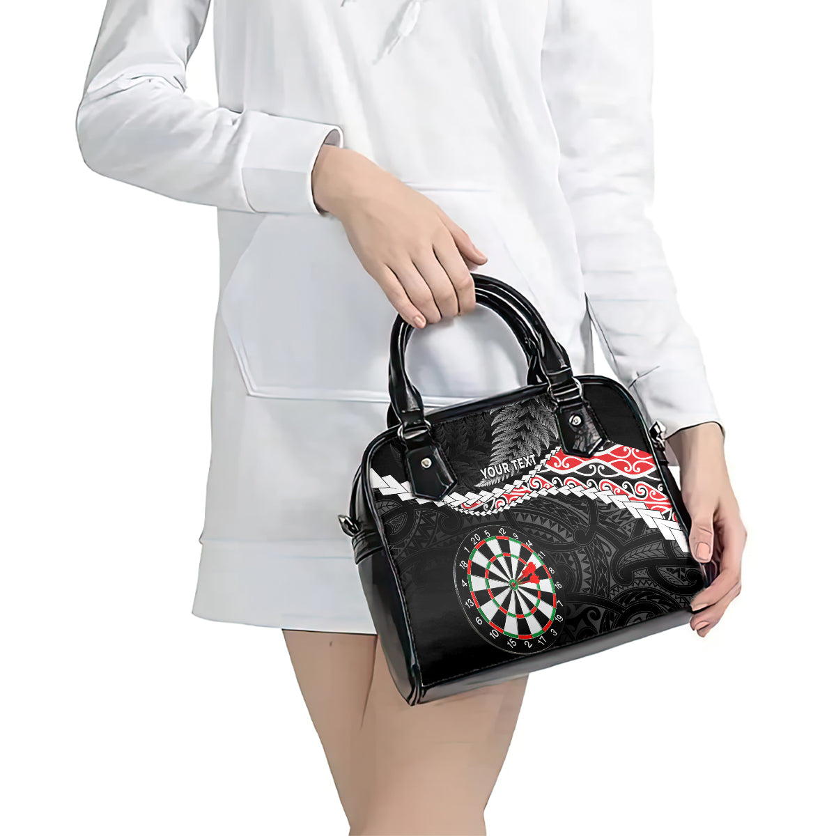 Personalised New Zealand Darts Shoulder Handbag Maori Manaia LT7 - Polynesian Pride