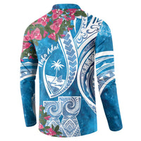 Hafa Adai Guam Button Sweatshirt Crystal Waves