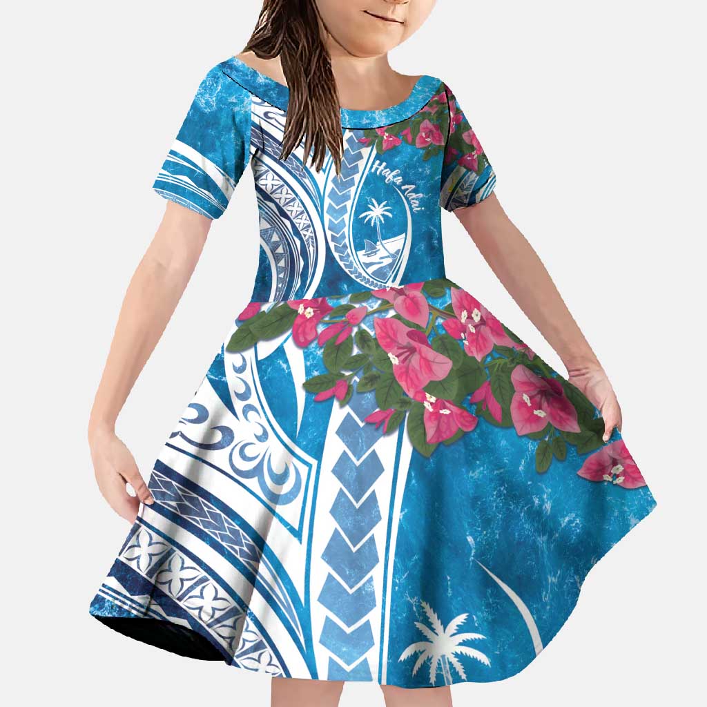 Hafa Adai Guam Family Matching Mermaid Dress and Hawaiian Shirt Crystal Waves