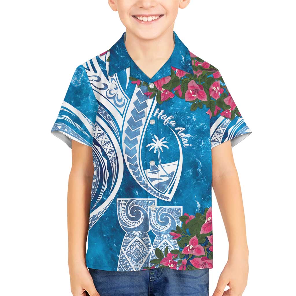 Hafa Adai Guam Family Matching Tank Maxi Dress and Hawaiian Shirt Crystal Waves