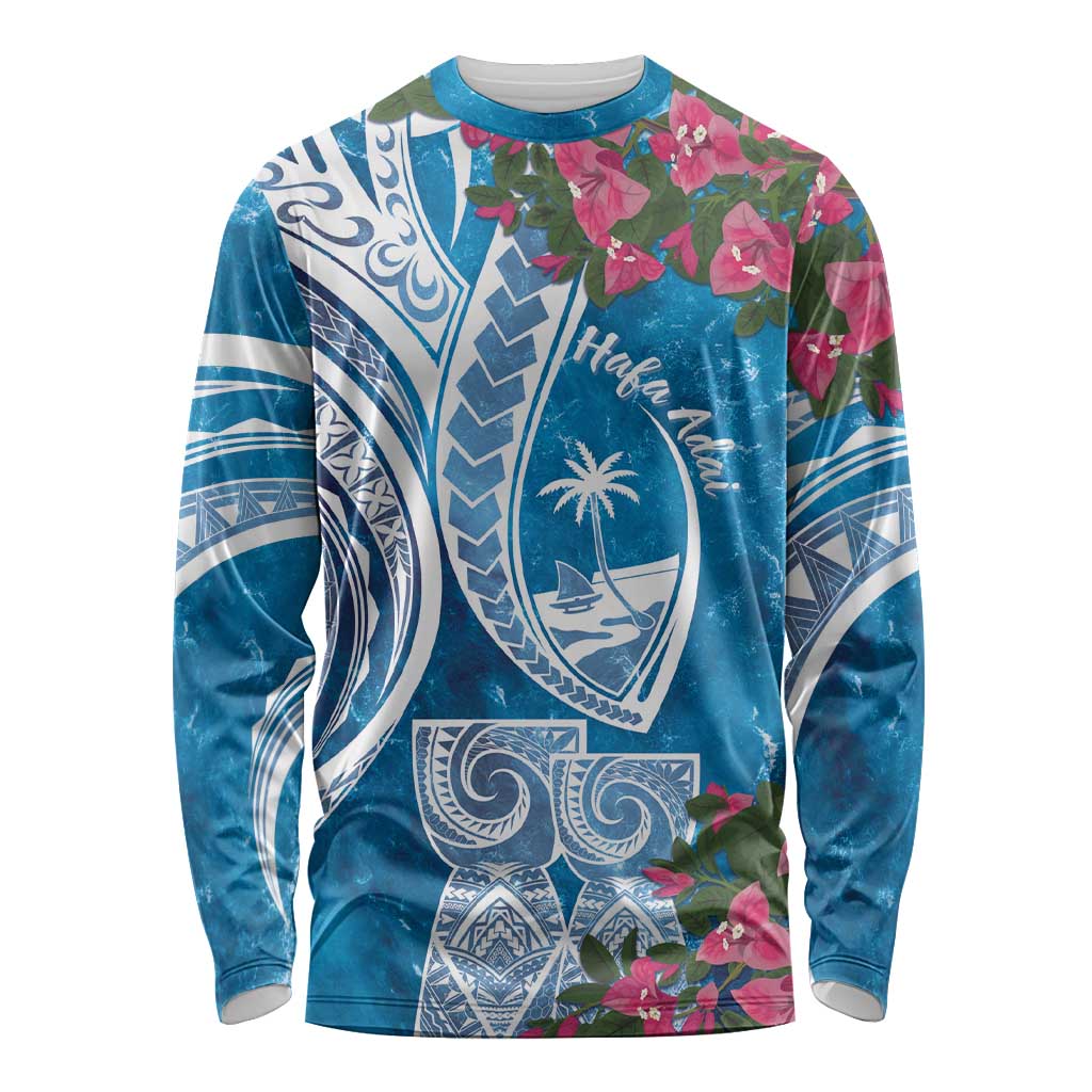 Hafa Adai Guam Long Sleeve Shirt Crystal Waves