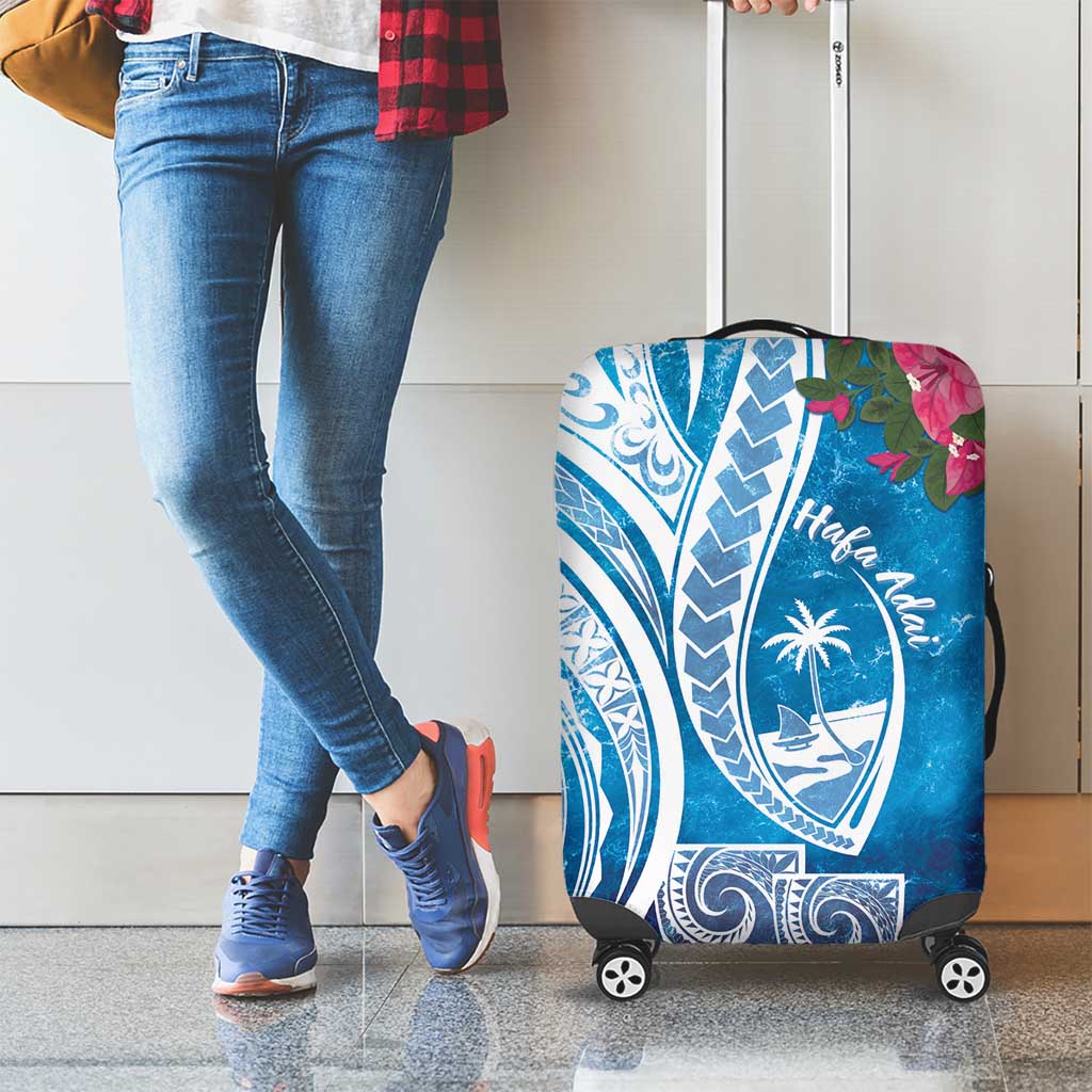 Hafa Adai Guam Luggage Cover Crystal Waves